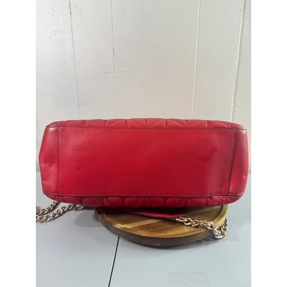 Kate Spade Shoulder Bag Women Medium Red Good Quilted Leather Briar Lane Emelyn